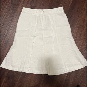 Alfani Women’s Petite Linen Knee Length Skirt in White Size 4P
